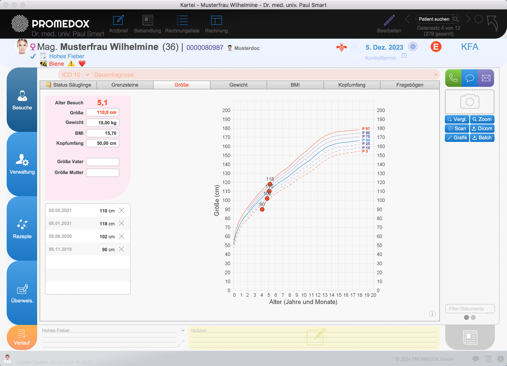 Arztsoftware Diagramme